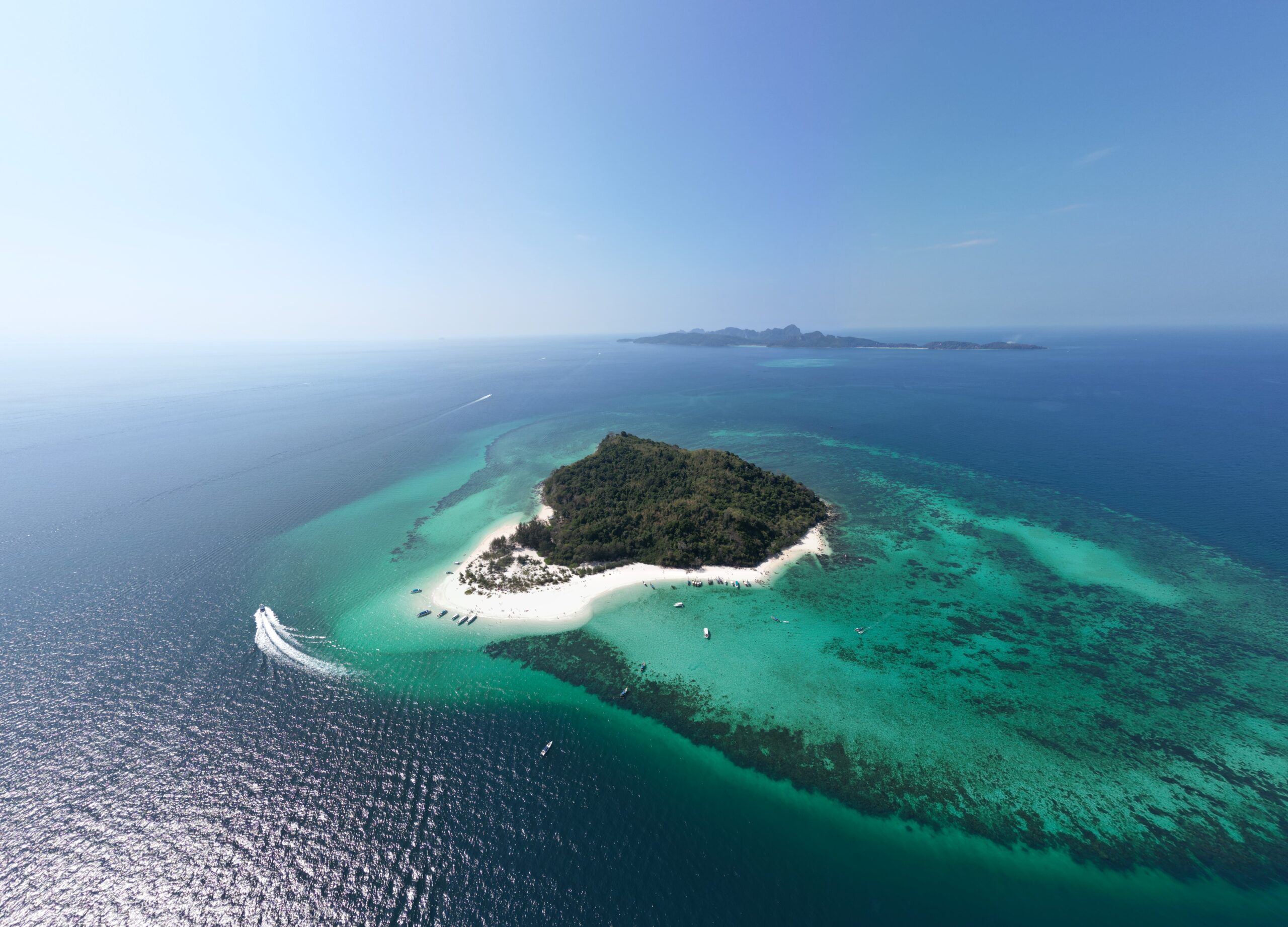 Beautiful aerial drone picture at Bamboo Island, Koh Phi Phi